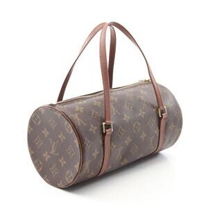 Louis Vuitton Leather Handbag Monogram Brown Canvas Papillon